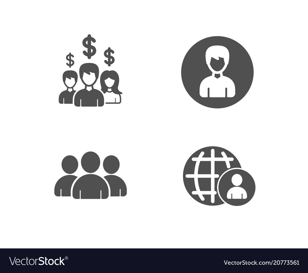 Person salary employees and group icons