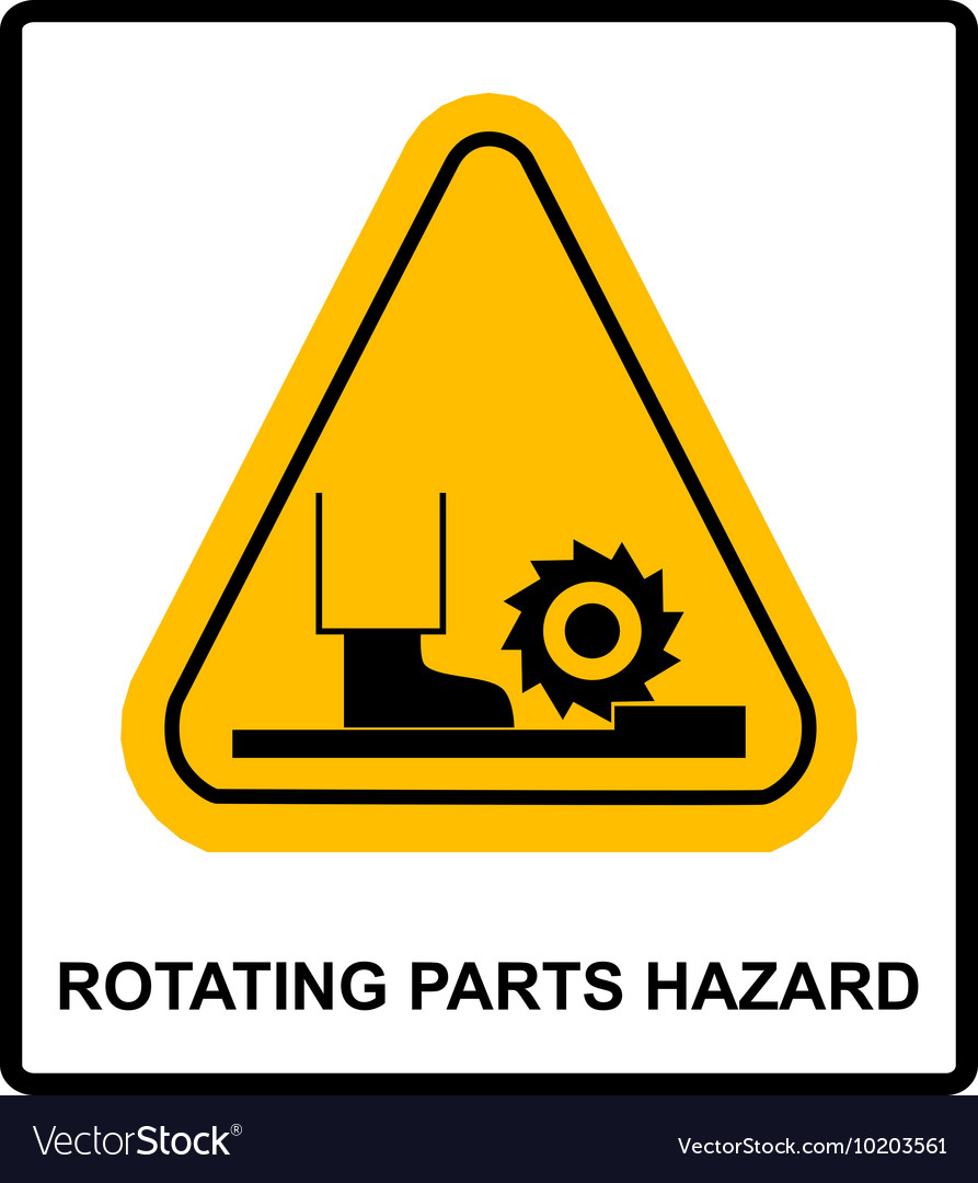 Rotating parts hazard sign