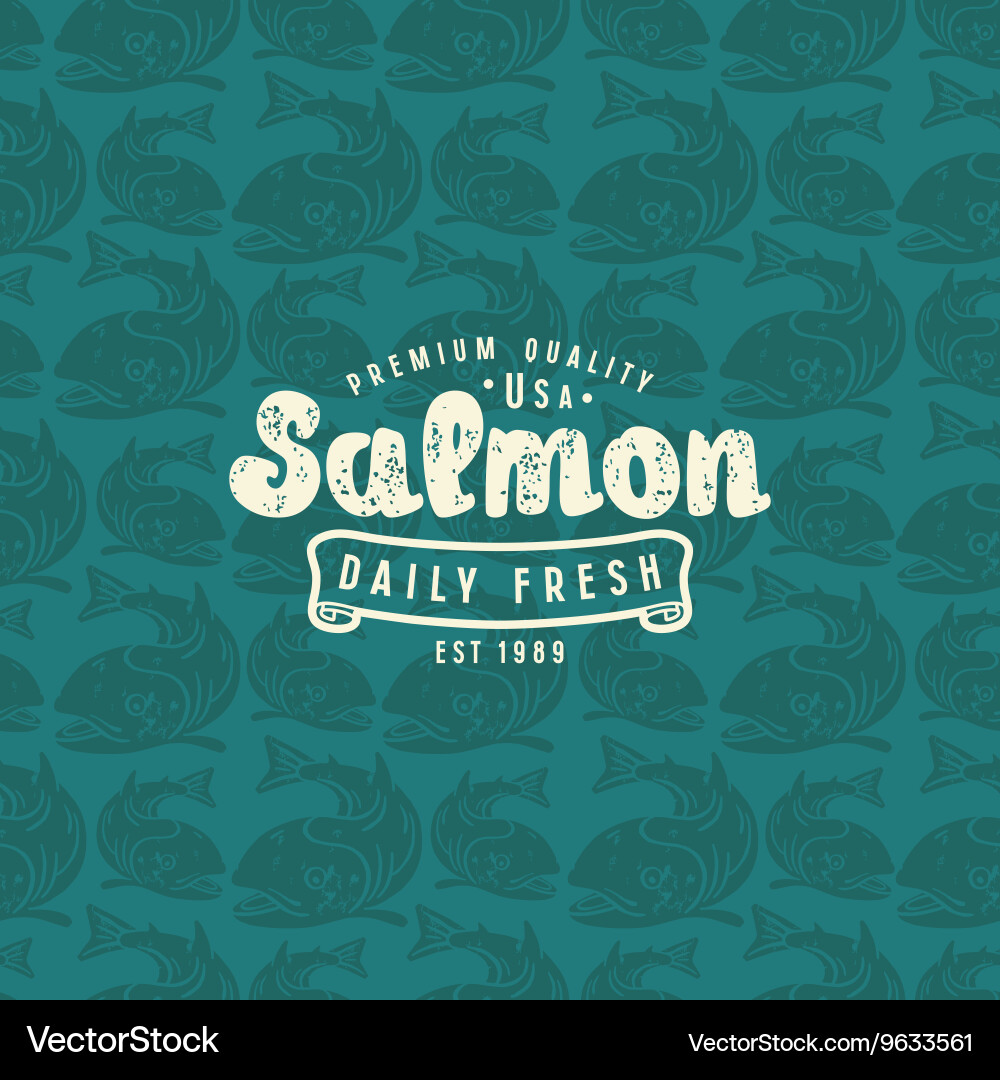 Seamless pattern with a picture of salmon Vector Image