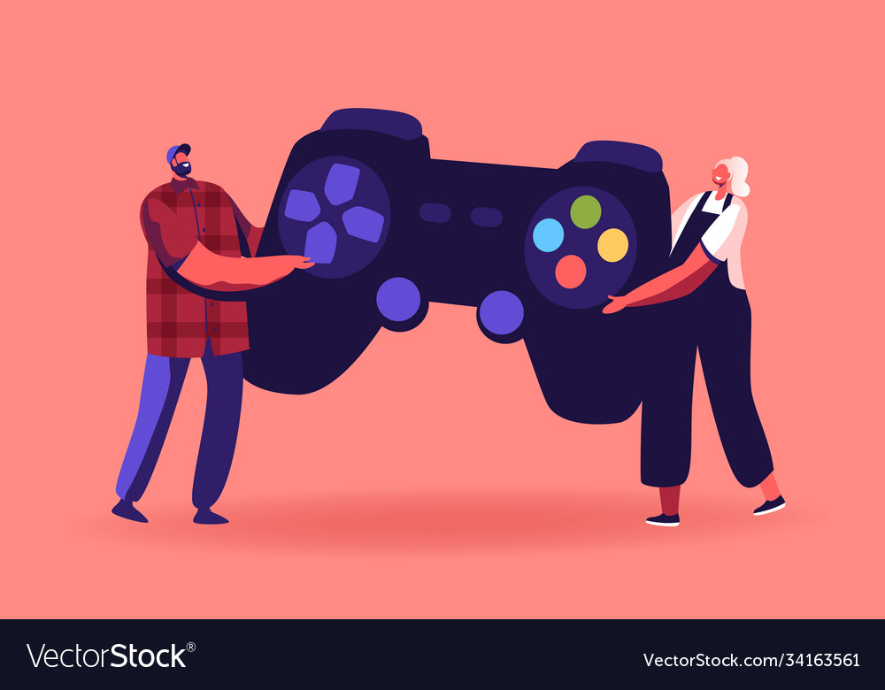 Free Vector, Character playing videogame