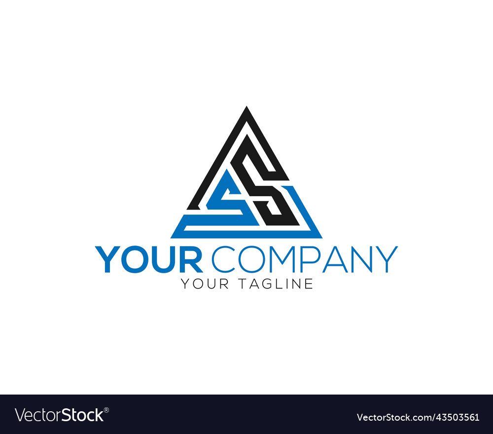 Triangle ss letter logo icon modern design