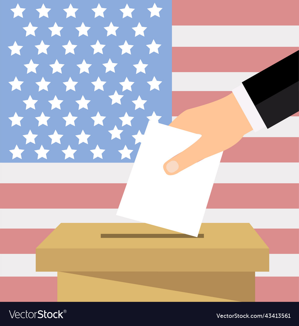 Voter ballot going into a box Royalty Free Vector Image