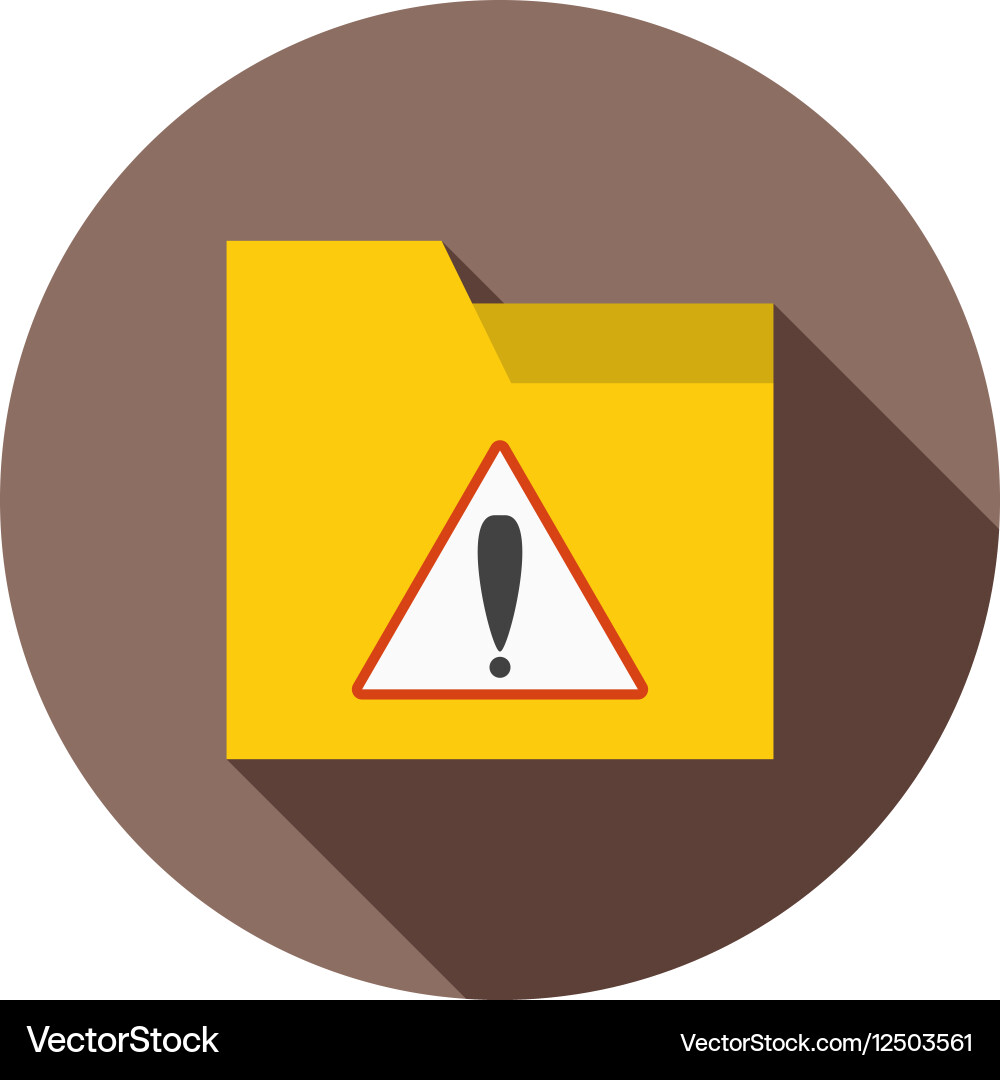 Warning on folder Royalty Free Vector Image - VectorStock