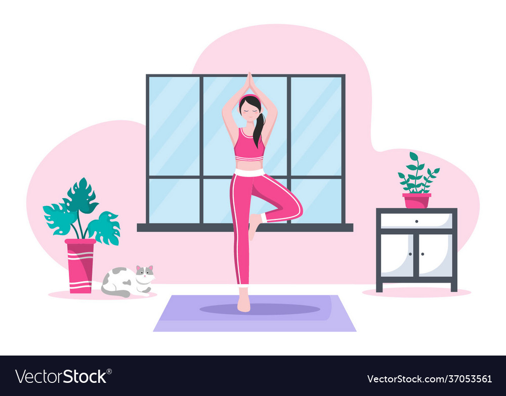 Yoga or meditation practices aim for health Vector Image