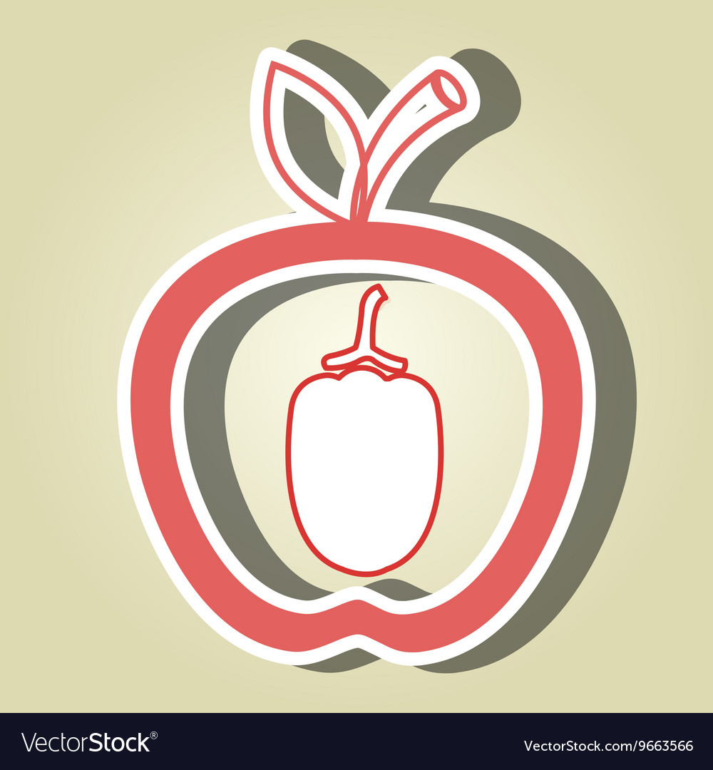 Apple fruit with beet isolated icon design