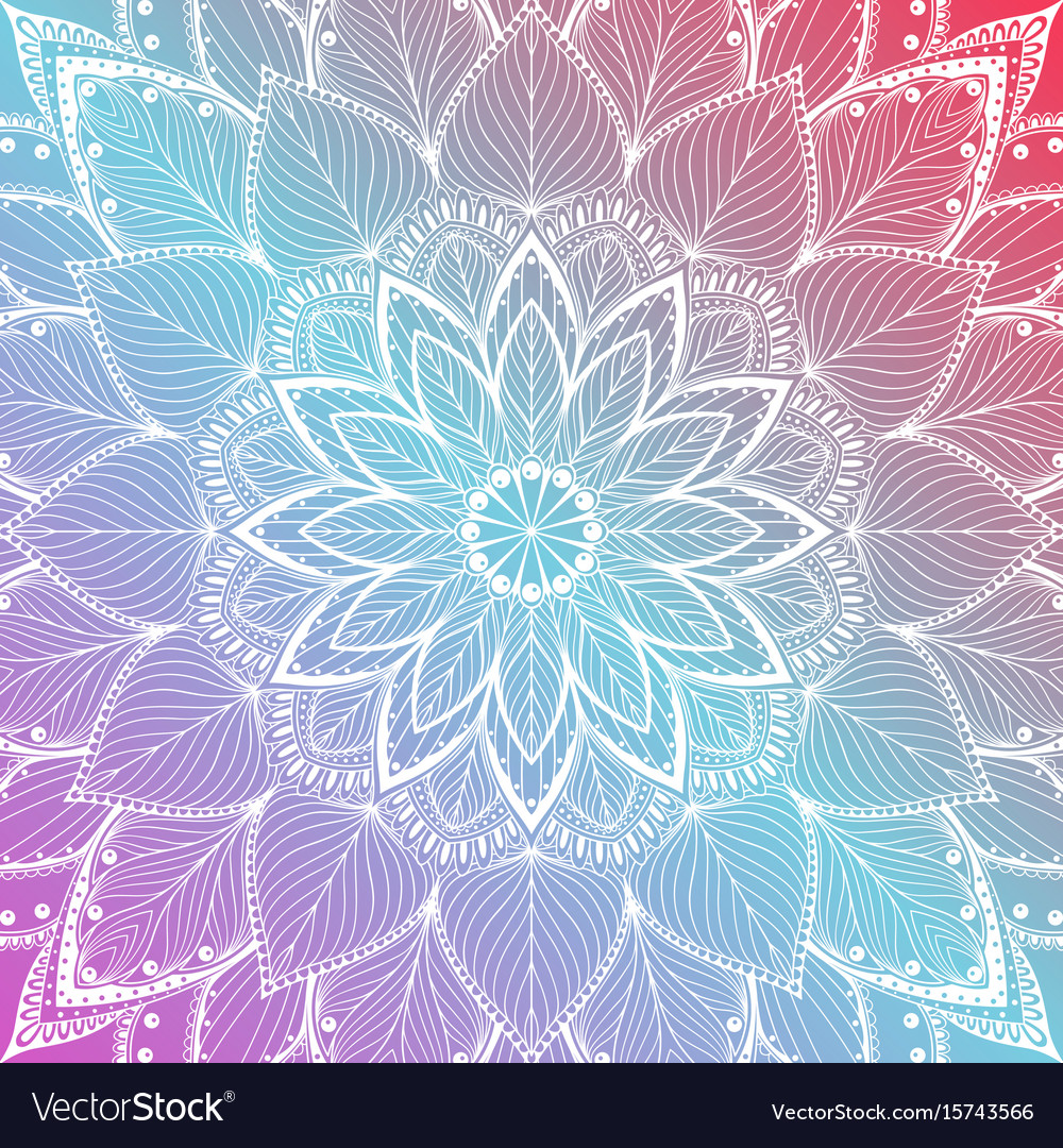 Beautiful colorful mandala floral background Vector Image