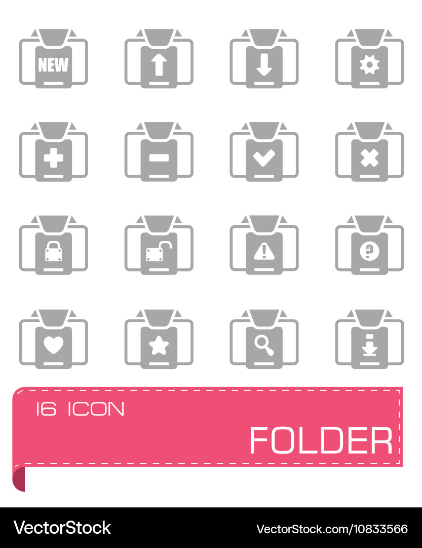 Folder icon set Royalty Free Vector Image - VectorStock