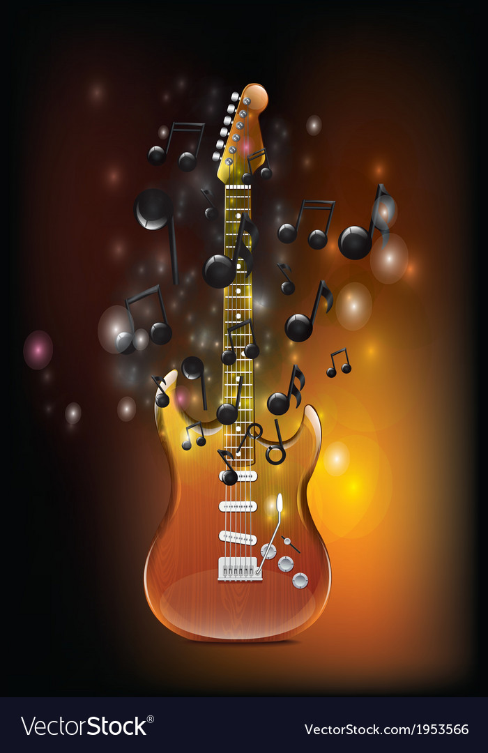 Guitar With Melody Royalty Free Vector Image - VectorStock