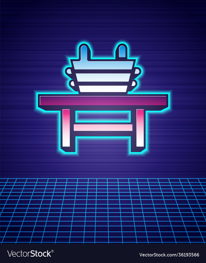 Retro style sauna bench with bucket icon isolated Vector Image
