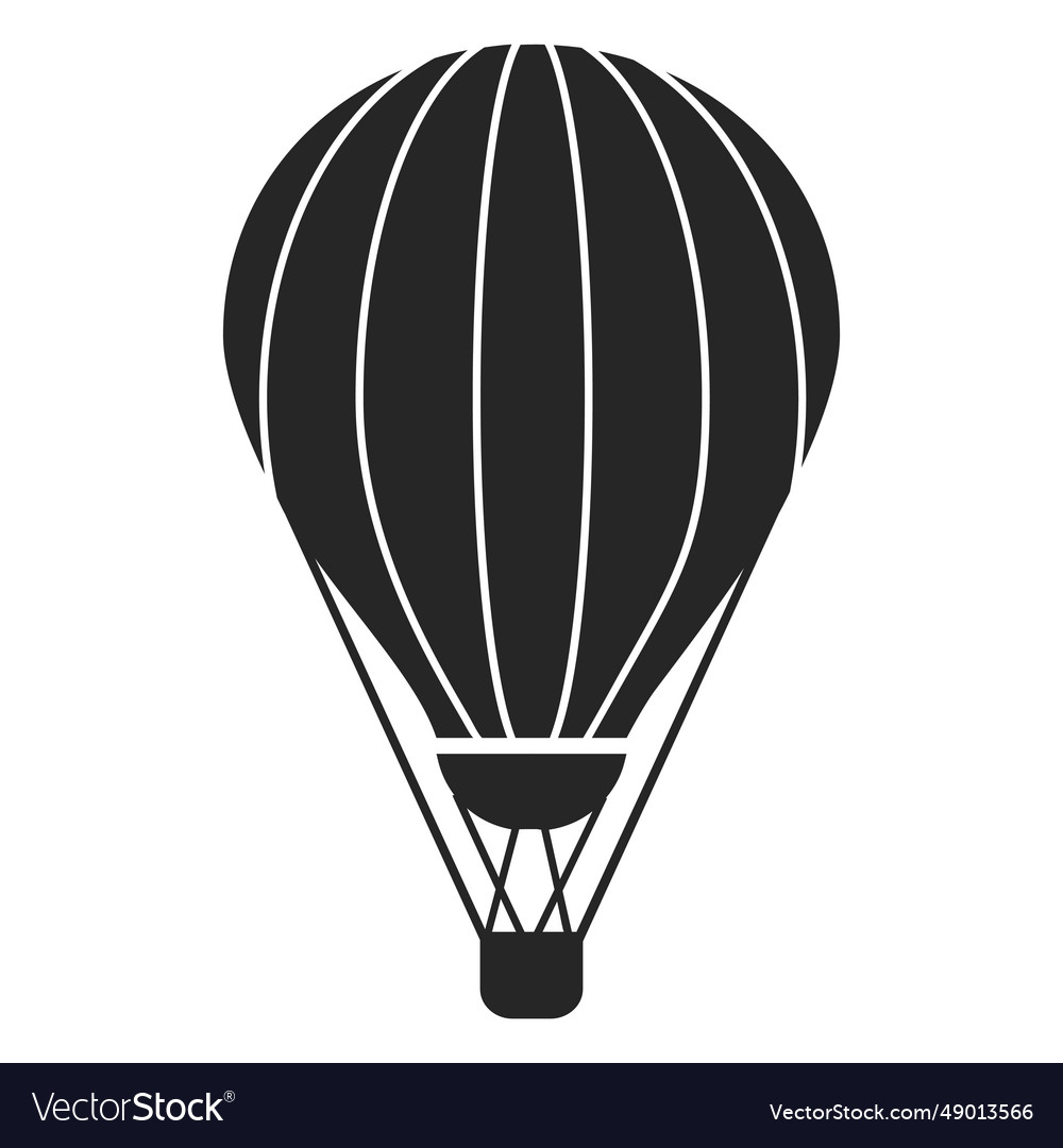 Stripes hot air balloon silhouette Royalty Free Vector Image