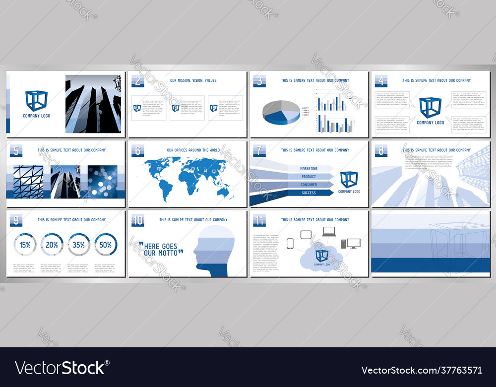 Business presentation template design hd format Vector Image