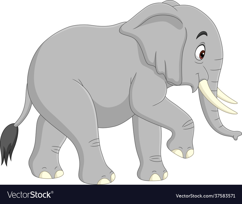 Cartoon elephant isolated on white background Vector Image