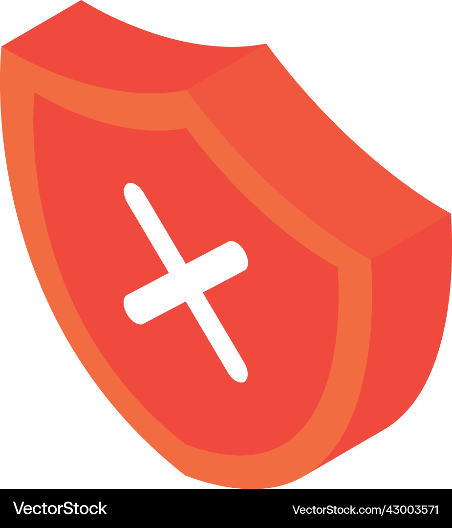Cyber security shield attention Royalty Free Vector Image