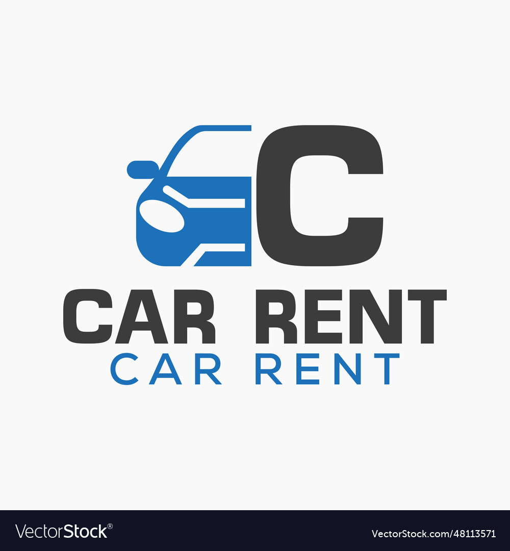 Letter c rent car logo design template automotive Vector Image