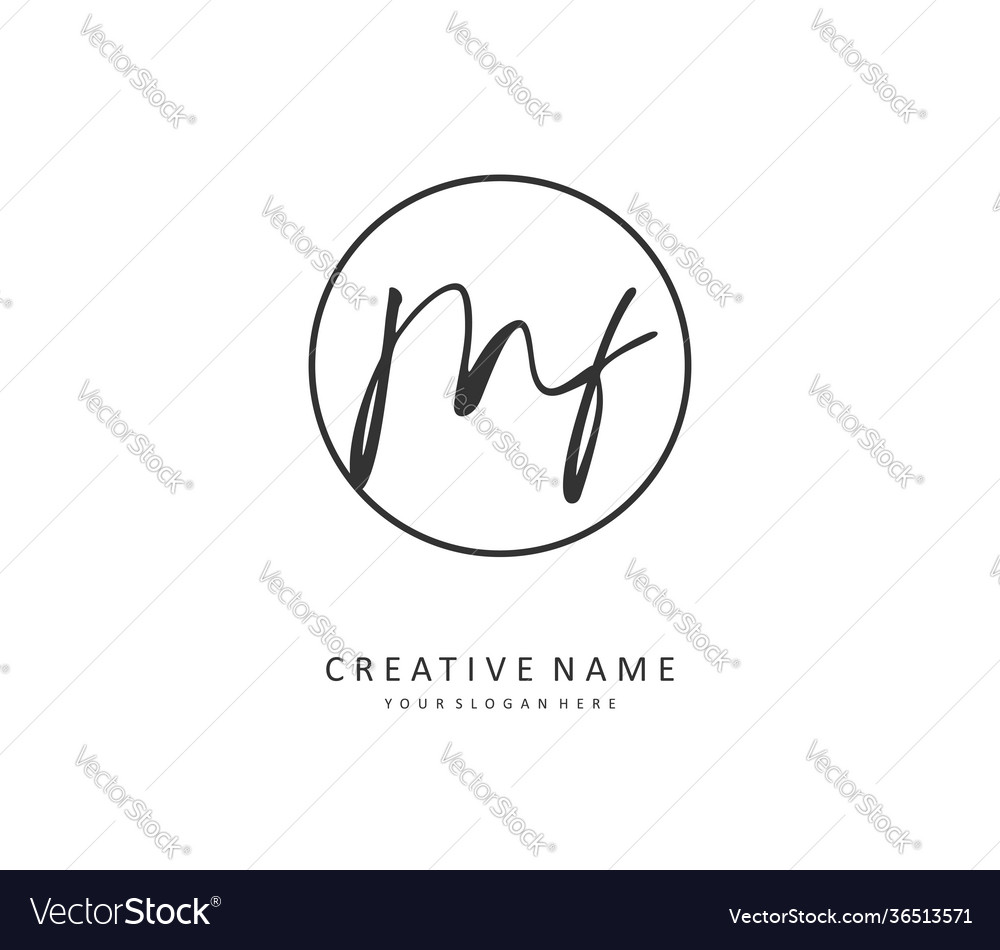 Mf initial letter handwriting and signature logo