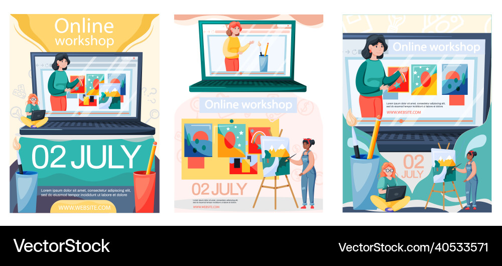 Online painting concept artist Royalty Free Vector