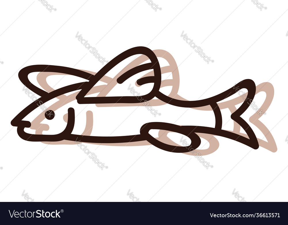 Sea fish with wings on white background