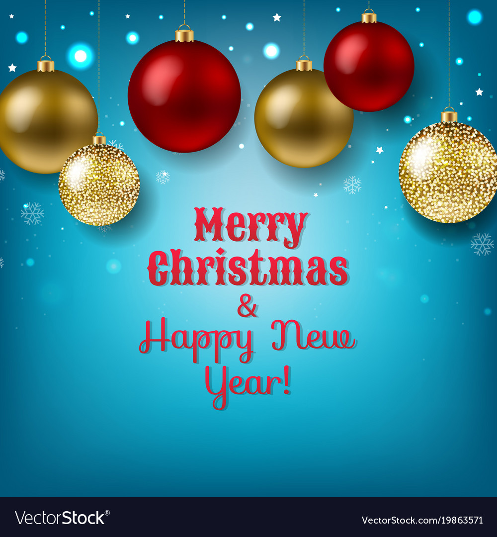 Xmas postcard with ball Royalty Free Vector Image