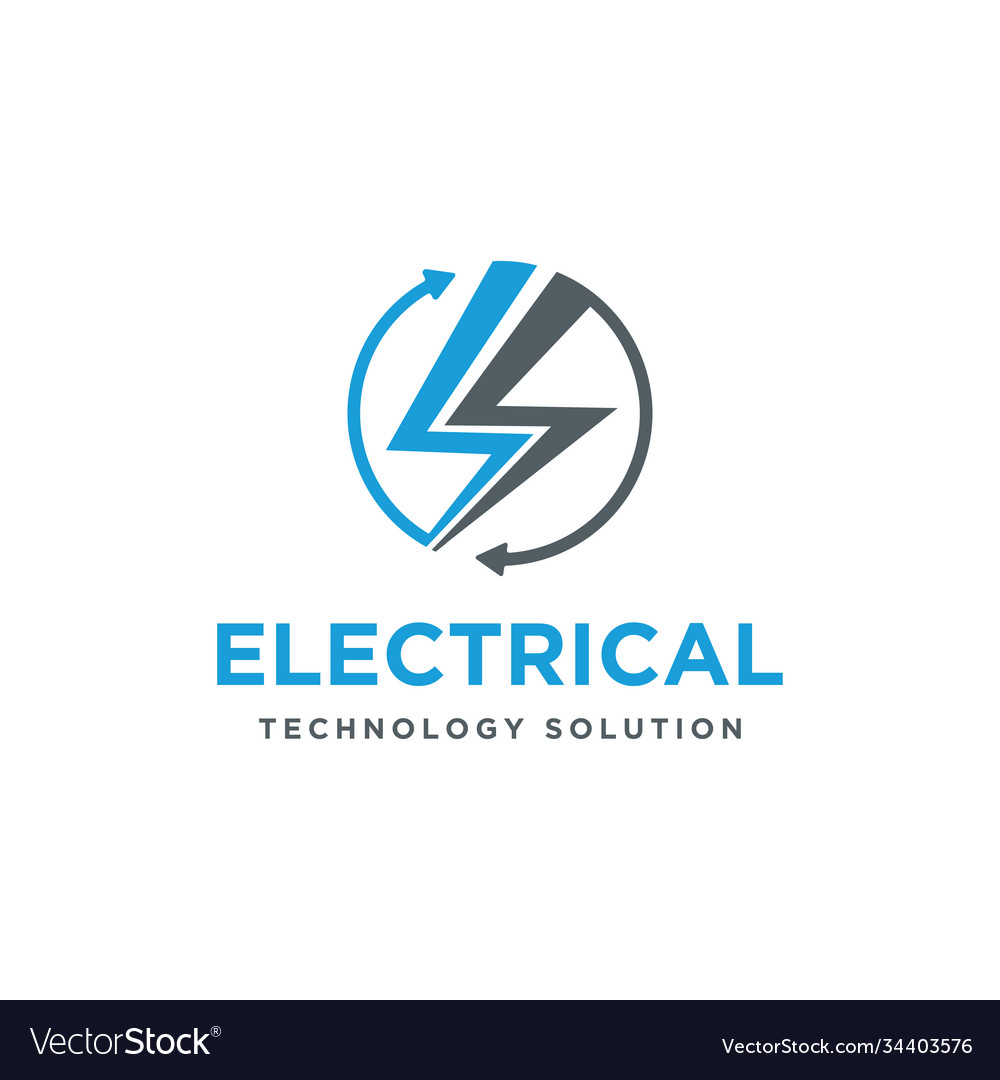 Bolt storm electric logo icon with 360 motion Vector Image