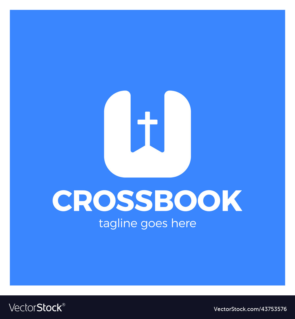 Cross bookmark logotype bible book