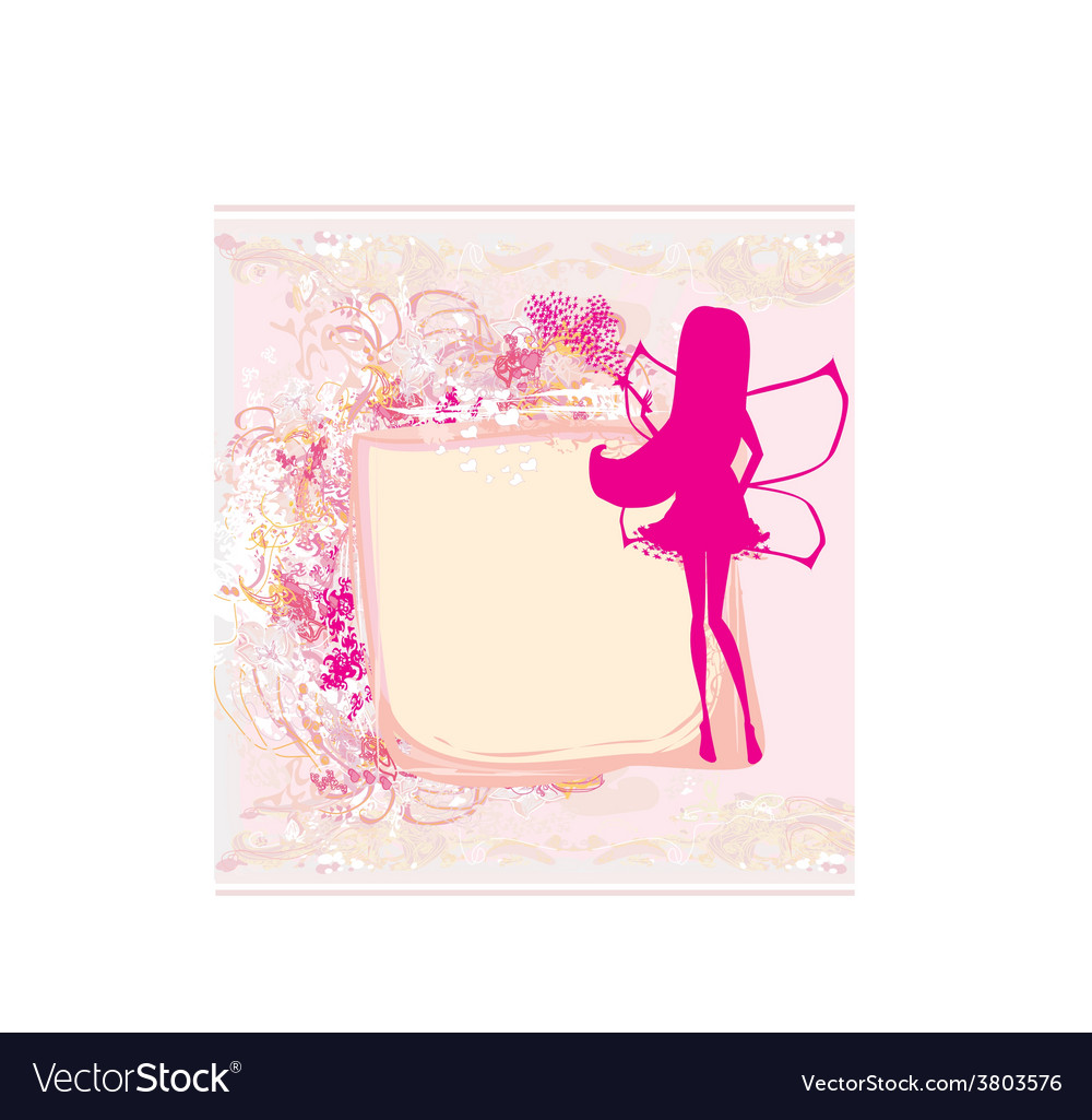 Floral background with a beautiful fairy