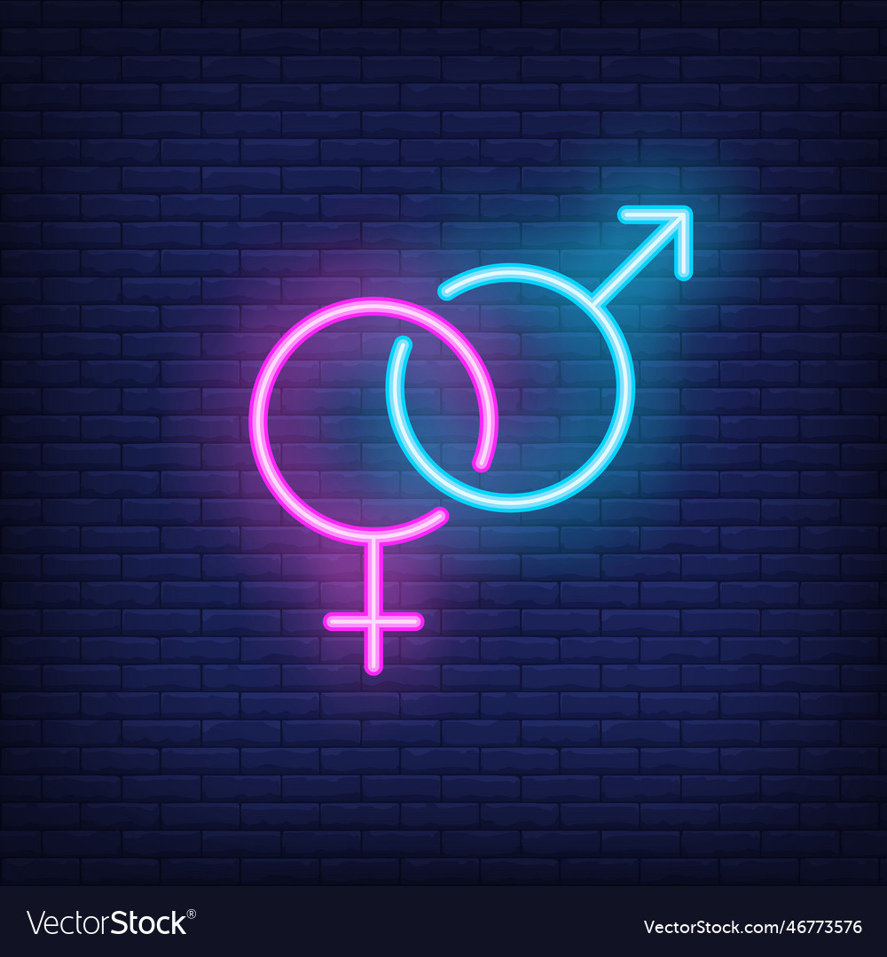 Heterosexuality symbol neon sign