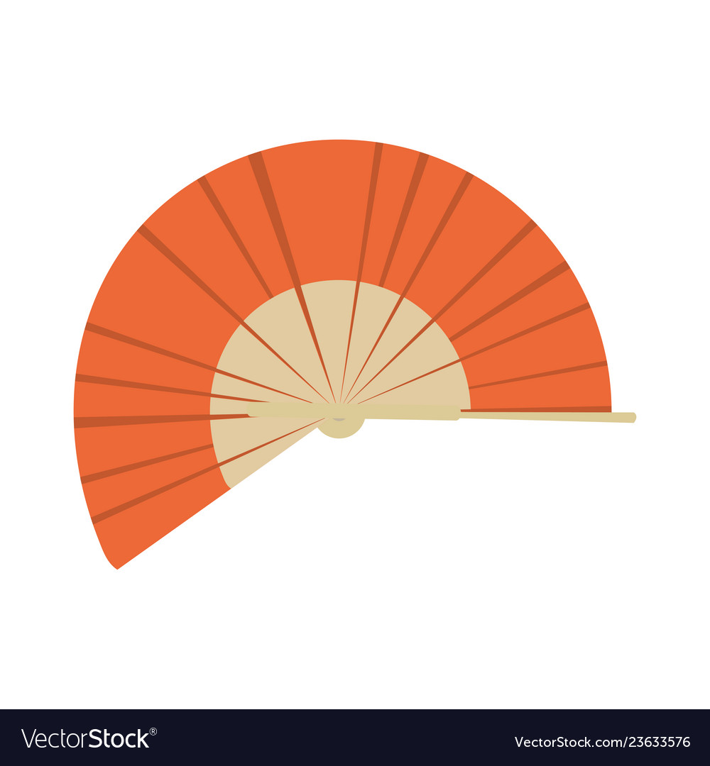 Isolated asian hand fan Royalty Free Vector Image