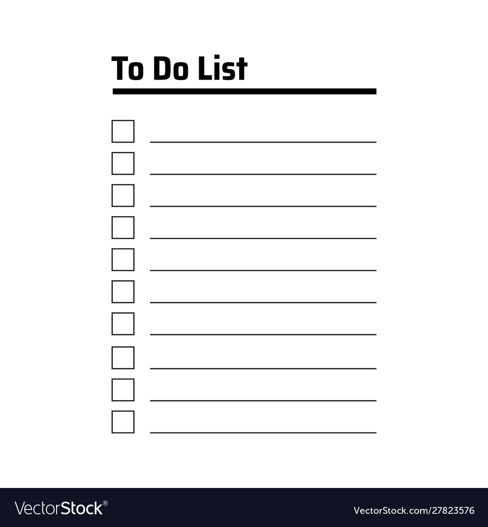 do list planning task concept a paper sheets Vector Image