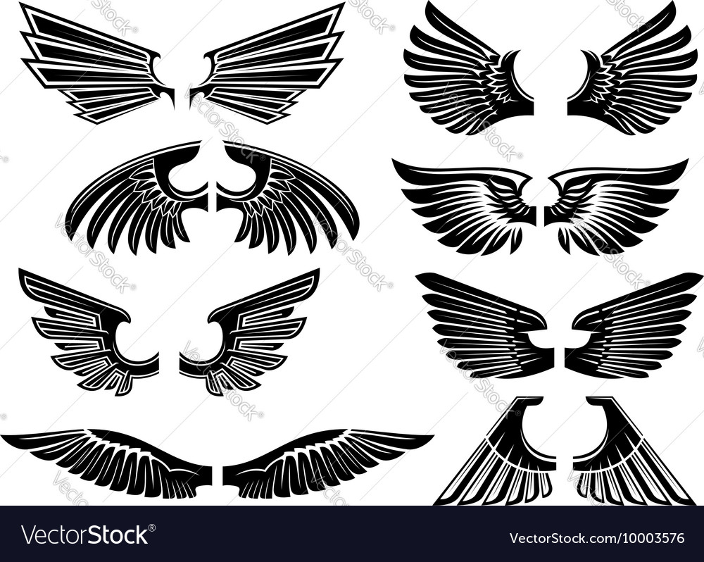 Tribal Angel Wings For Heraldry Or Tattoo Design Vector Image   Tribal Angel Wings For Heraldry Or Tattoo Design Vector 10003576 