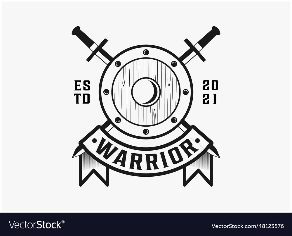 Vintage badge warrior logo inspiration