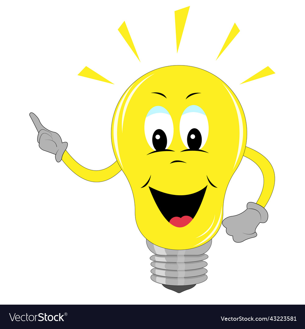 Cartoon light bulb Royalty Free Vector Image - VectorStock