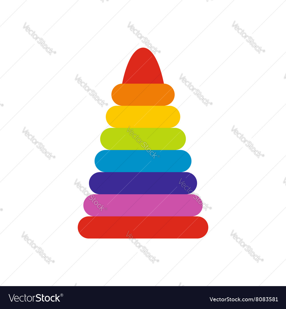 Children colorful pyramid icon Royalty Free Vector Image