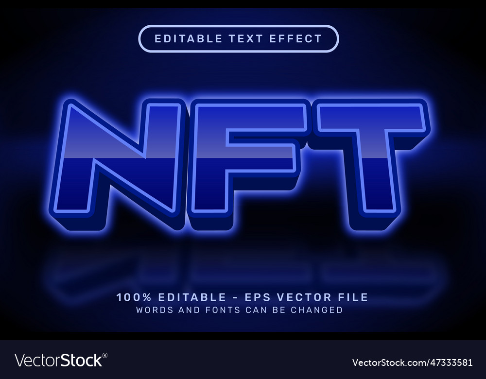 Editable text effect - 3d nft style concept