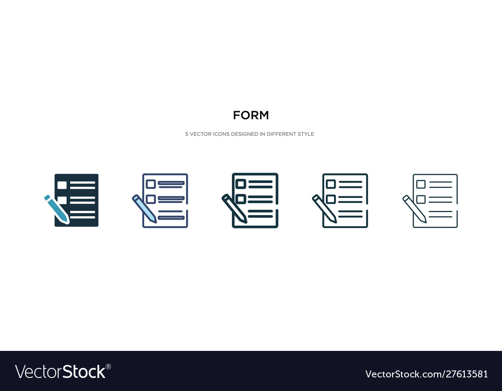 Form icon in different style two colored