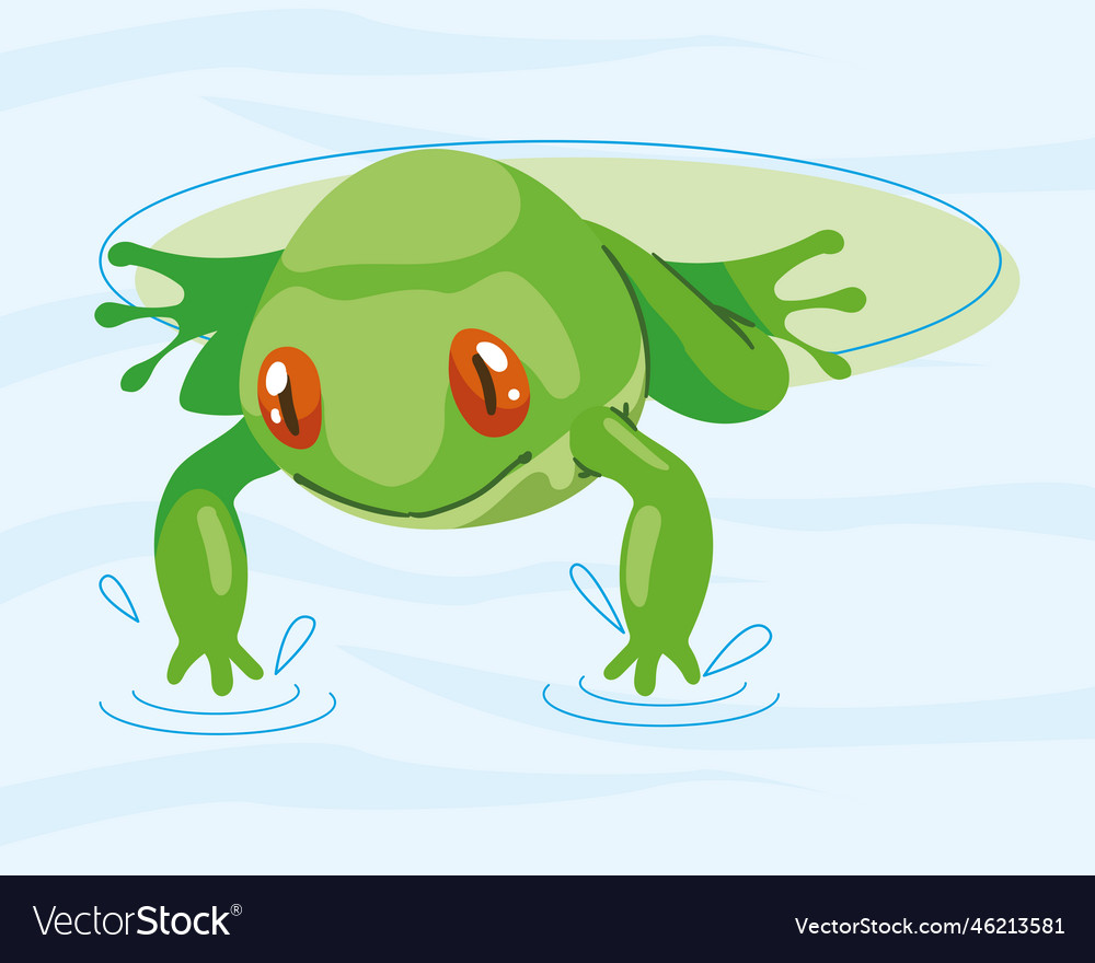 Frog amphibian in lake Royalty Free Vector Image