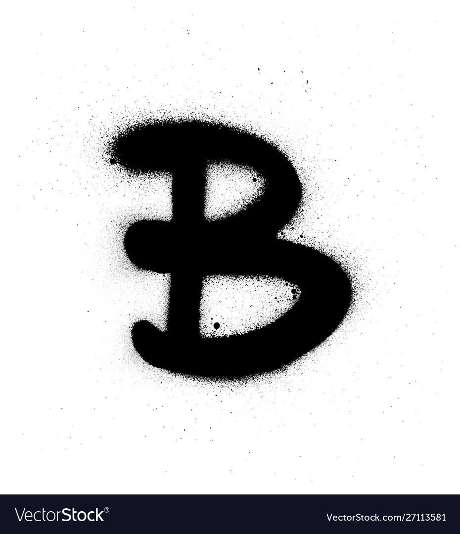 Graffiti small fat b font sprayed in black over Vector Image