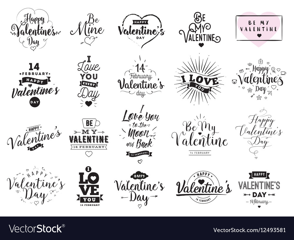 Happy Valentines Day Typography Design Royalty Free Vector 2721