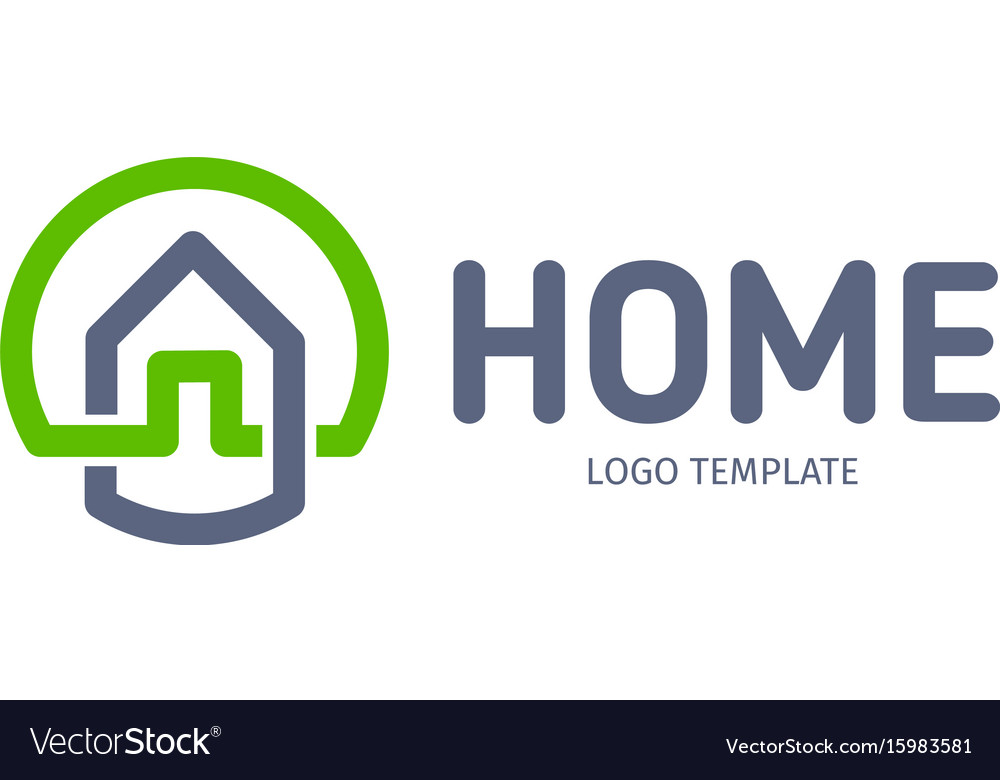 Home linear logo smart house line art