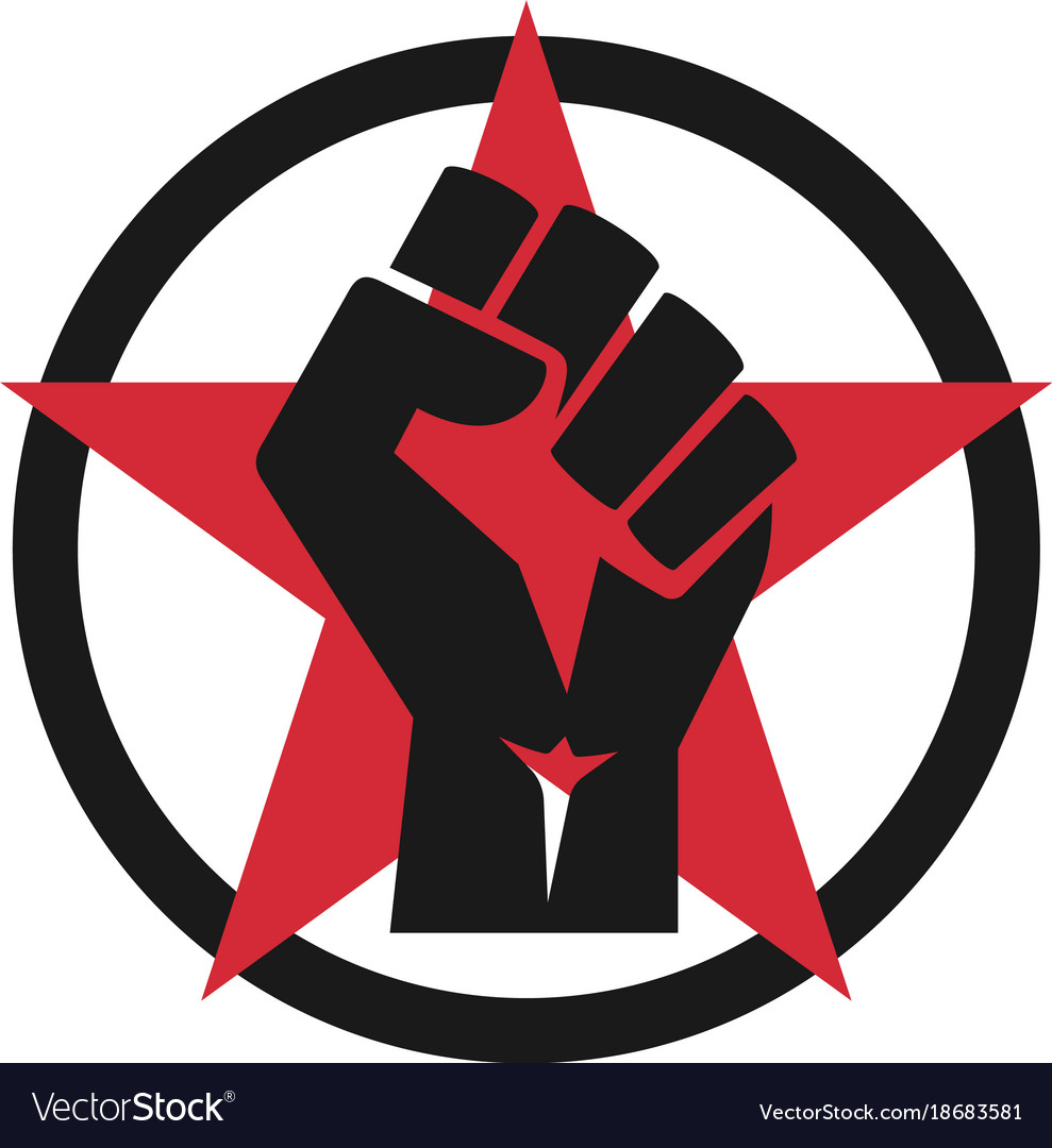 Raised Fist Logo Icon Isolated Royalty Free Vector Image