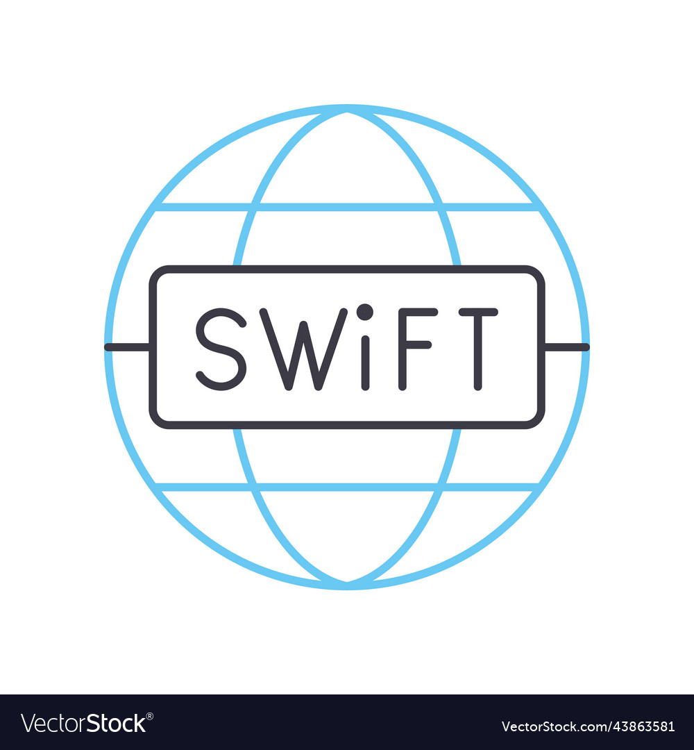 Swift line icon outline symbol Royalty Free Vector Image