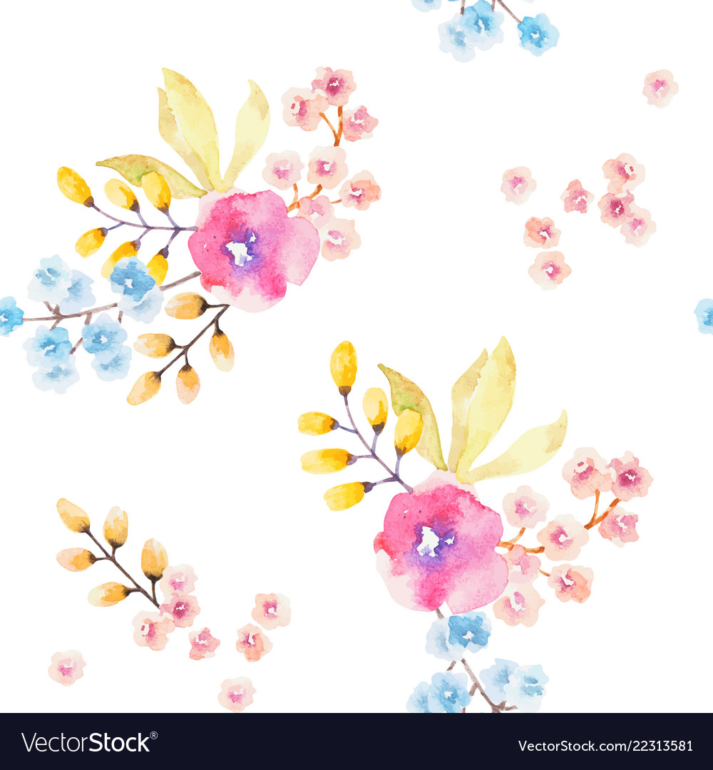 Watercolor floral pattern vector image Watercolor floral pattern