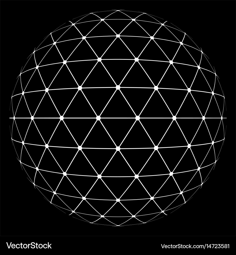 White lowpoly sphere Royalty Free Vector Image