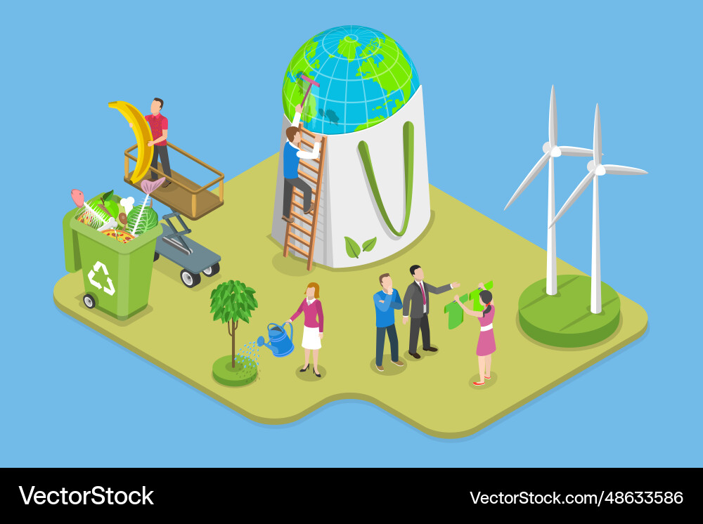 3d isometric flat conceptual Royalty Free Vector Image