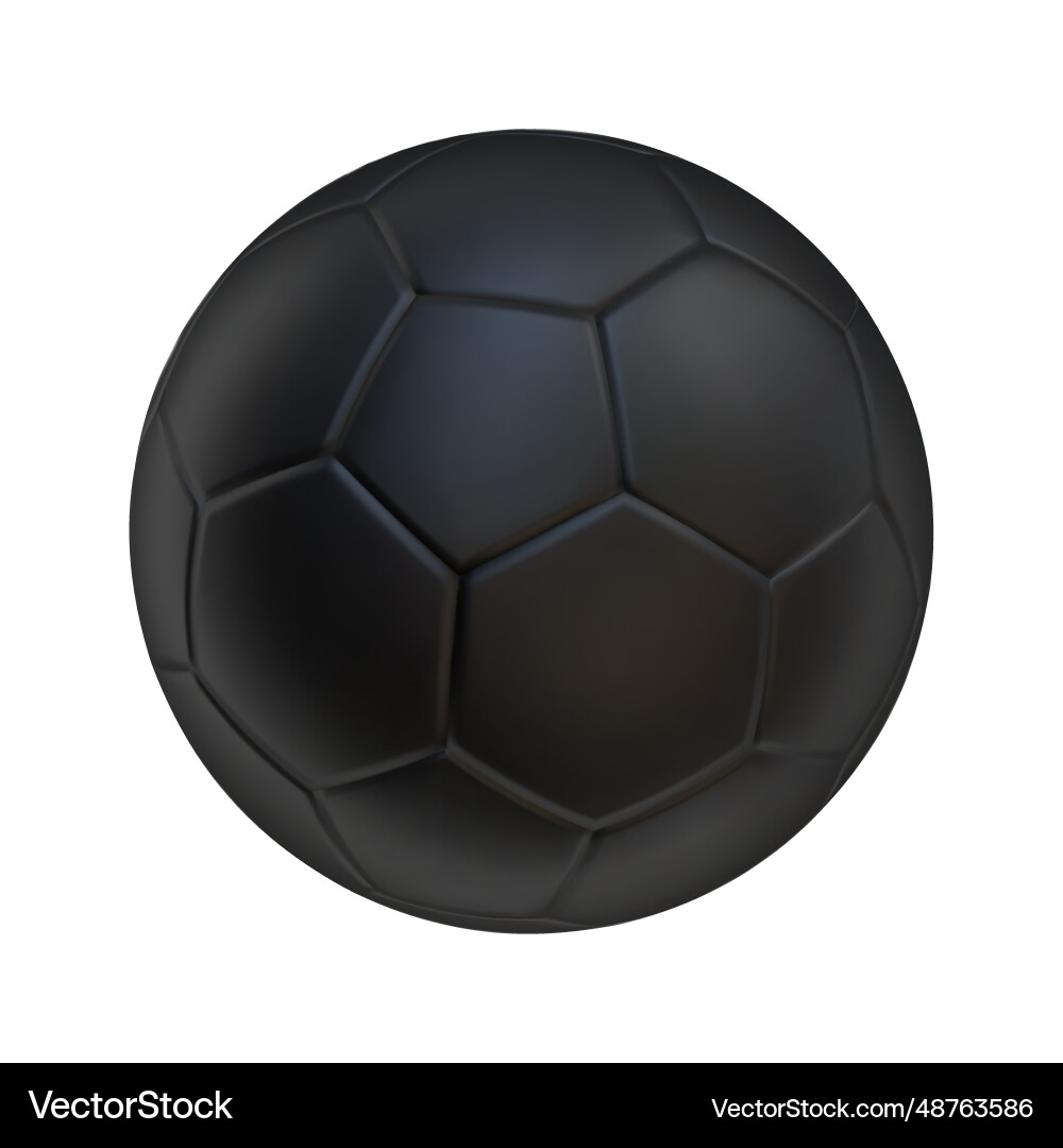 3d soccer ball icon black color Royalty Free Vector Image