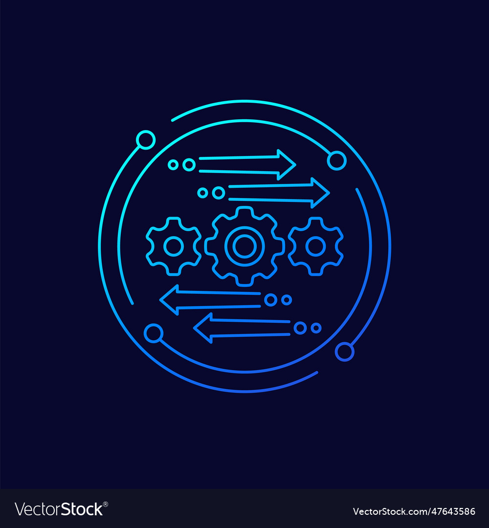 Automation and optimization process line icon