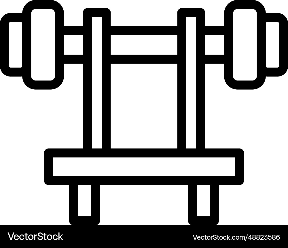 Bench press exercise icon Royalty Free Vector Image