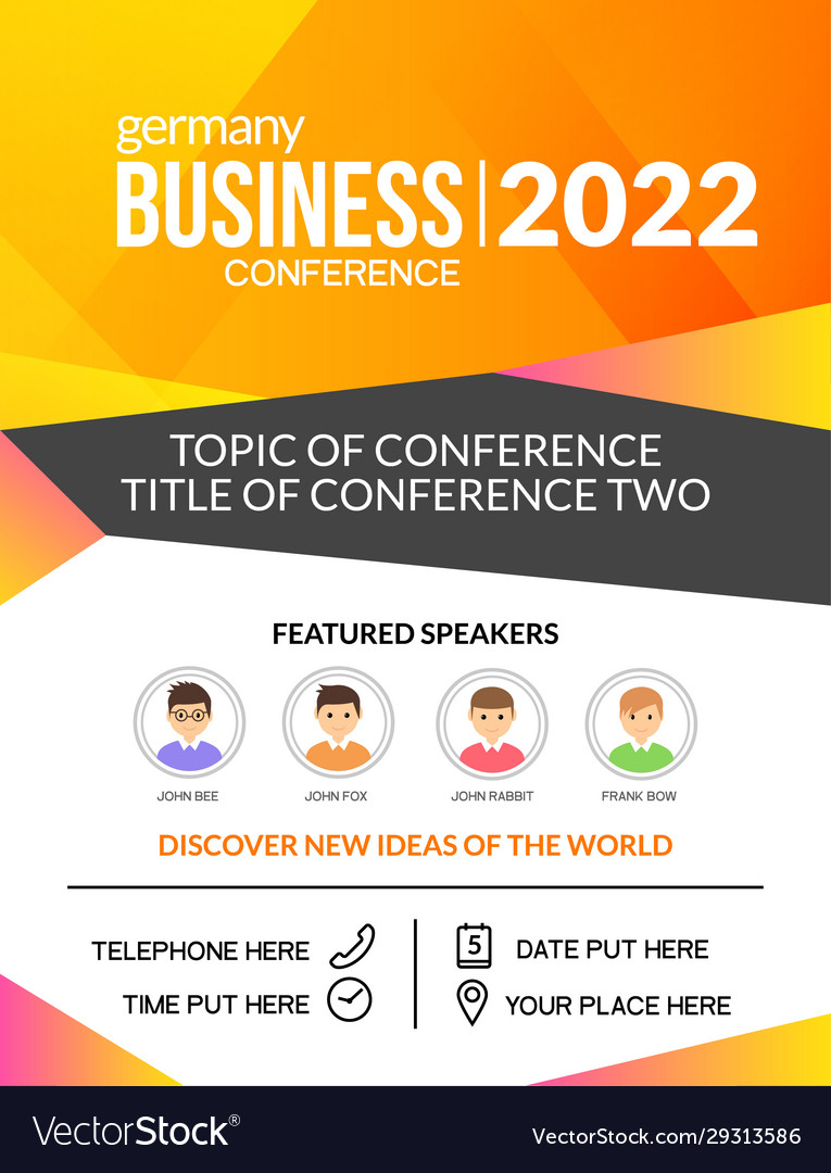 Business conference simple template invitation Vector Image Regarding Seminar Invitation Card Template