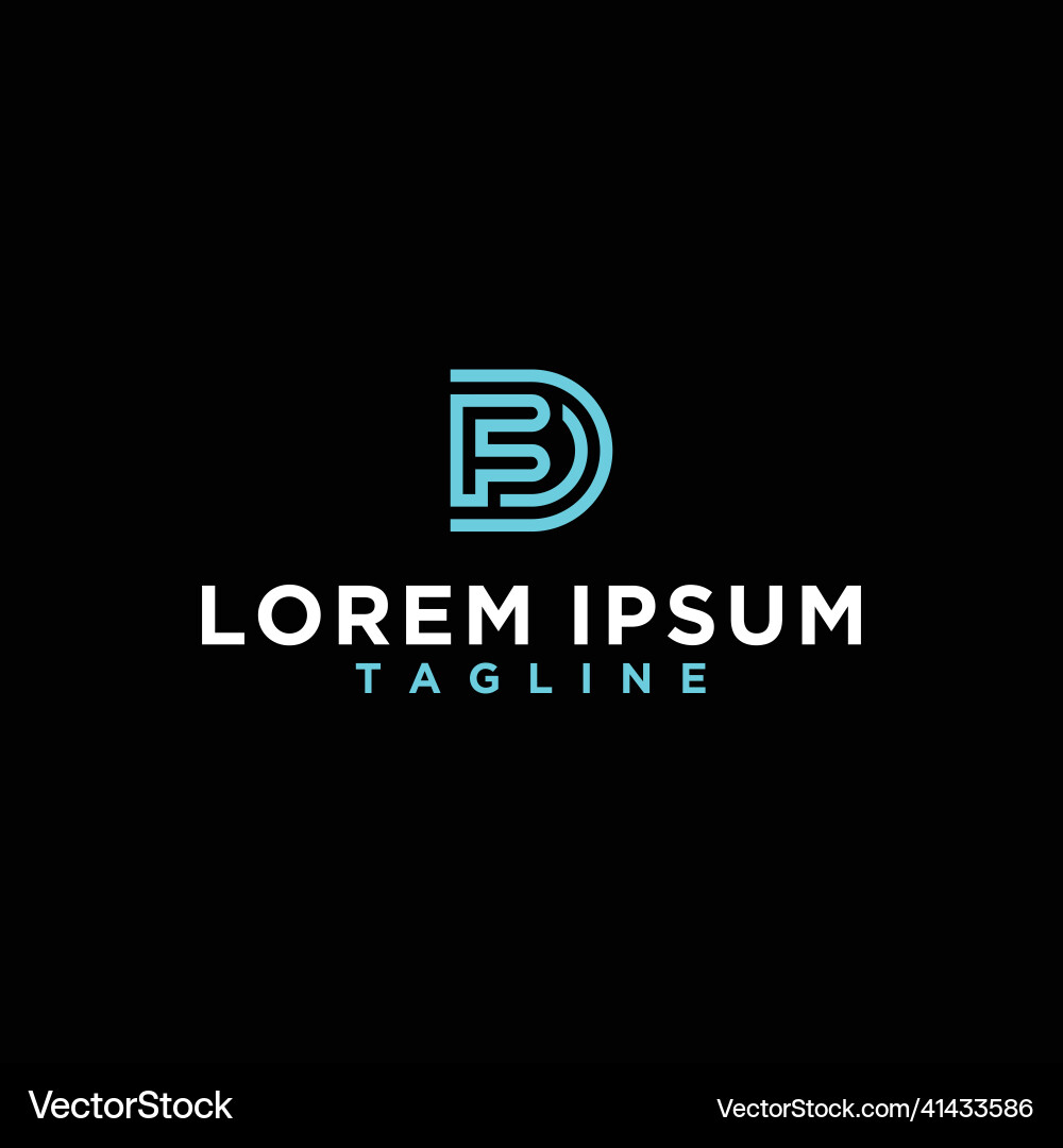 Df or fd monogram logo design Royalty Free Vector Image