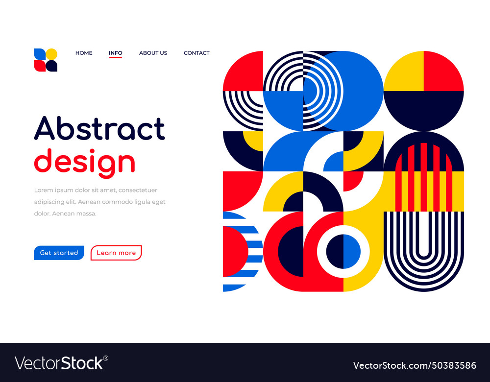 Landing page template abstract geometric pattern