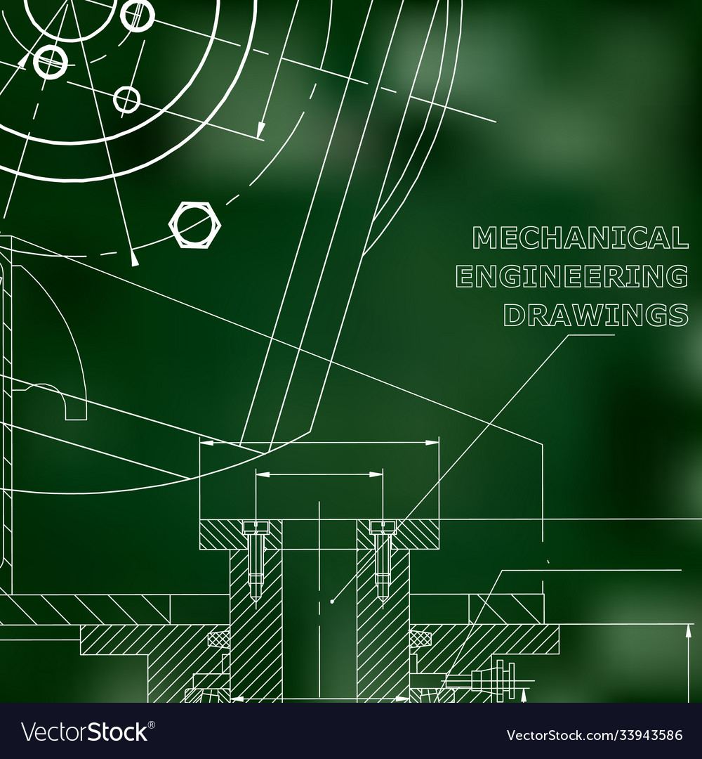 Mechanics technical design green background Vector Image